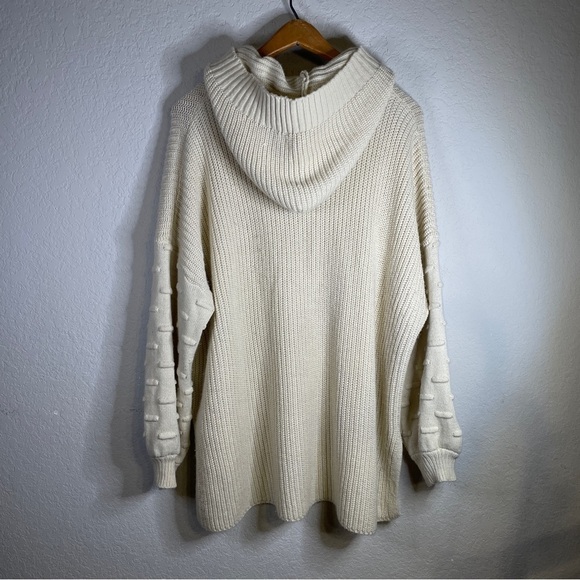 𝅺glam Women's Hooded Sweater Oversized Baggy and Soft Cream Size Medium Large - Picture 2 of 14